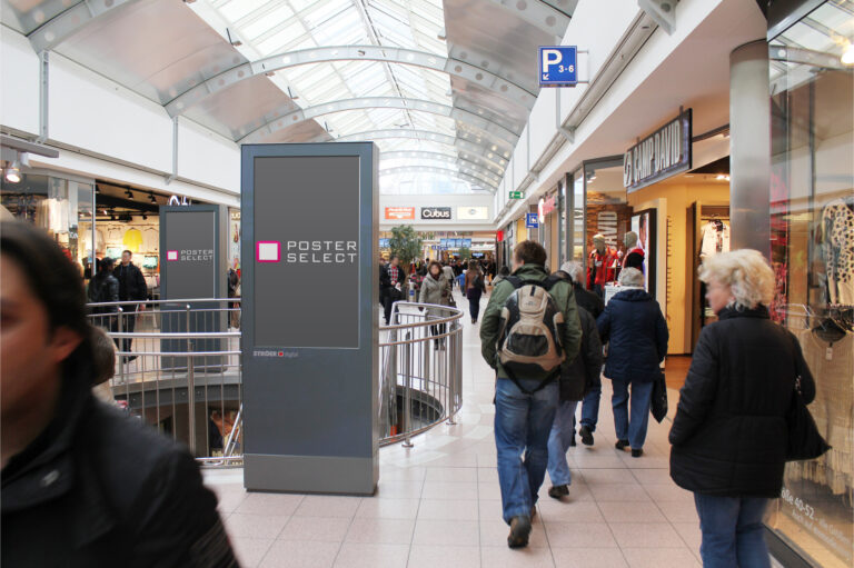 DOOH in einem Einkaufszentrum
